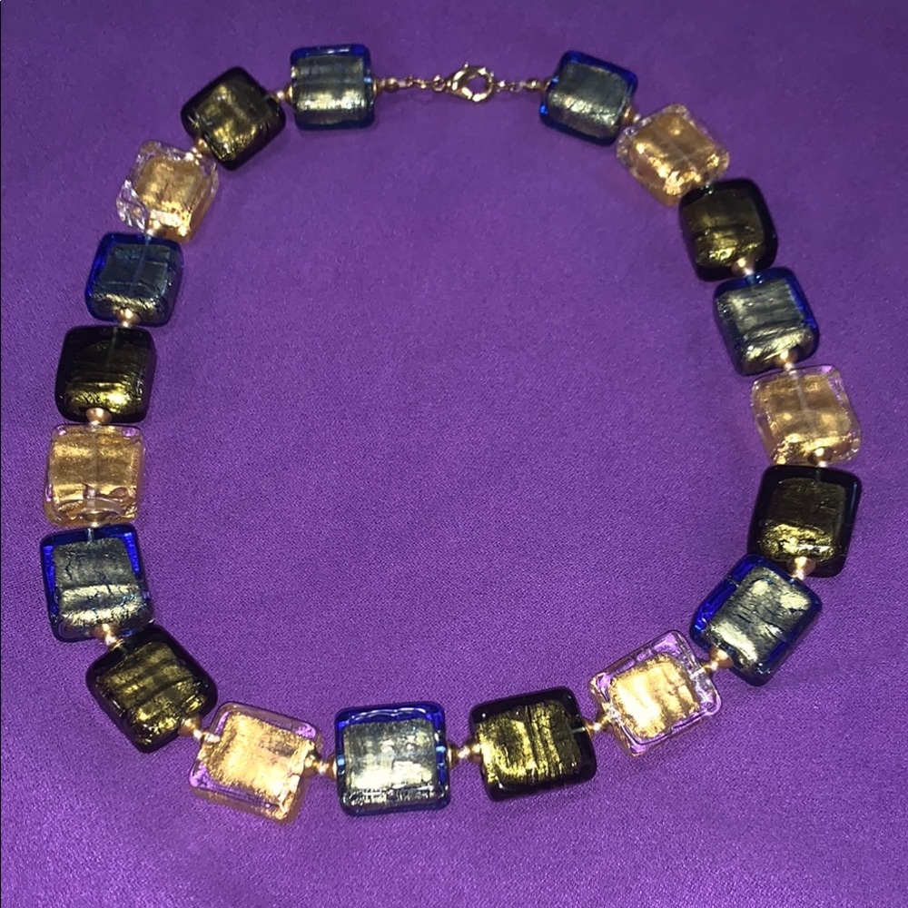 Vintage Glass and Gold Necklace